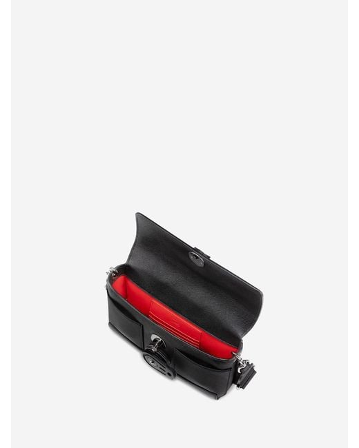 Christian Louboutin Black Grained Leather Crossbody Bag for men