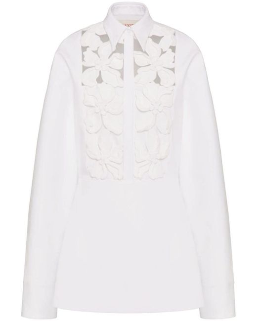 Valentino White Embroidered Cotton Dress