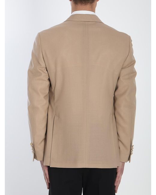 Lardini Natural Wool Single-Breasted Jacket for men