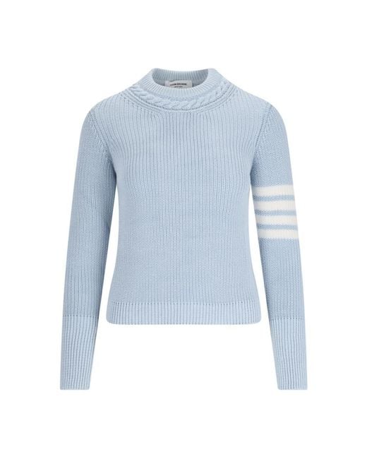 Thom Browne Blue '4-bar' Sweater