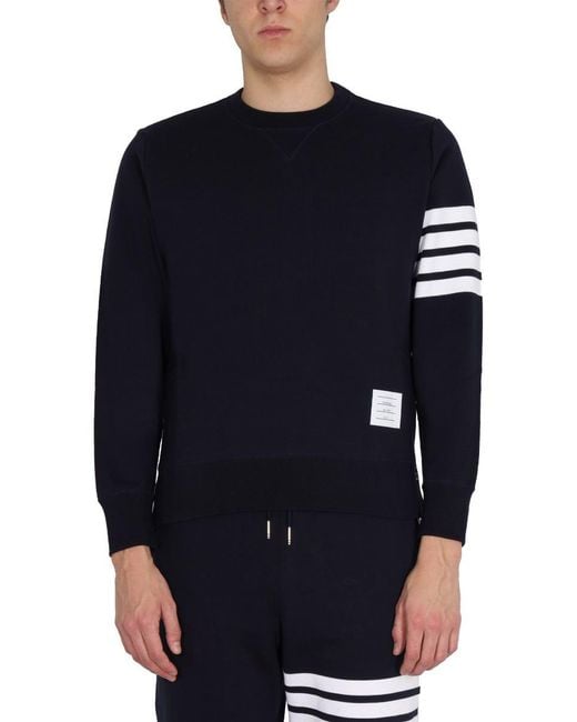 Thom Browne Blue 4bar Stripe Inlay Sweatshirt for men