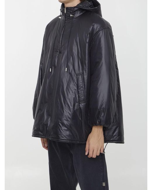 Saint Laurent Black Cotton Canvas Zip Drawstring Jacket for men
