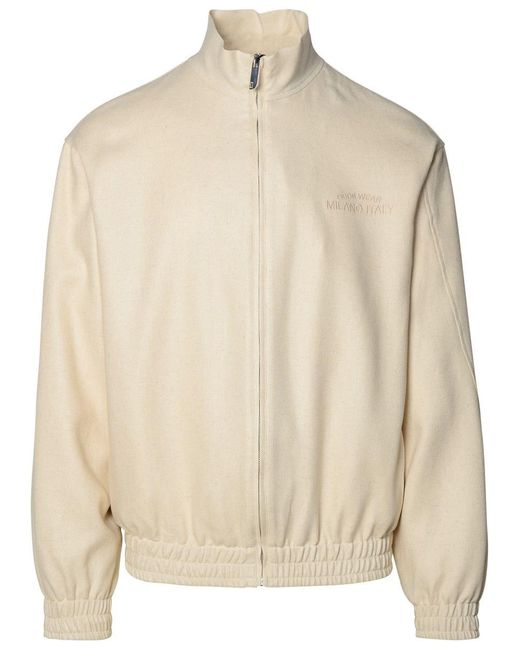 Gcds Natural Ivory Linen Blend Jacket for men