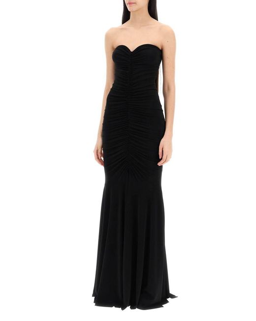 Norma Kamali Black Strapless Mermaid-style Long Dress