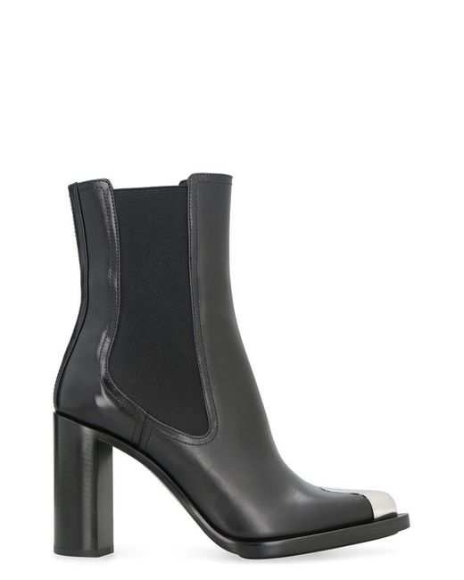 Alexander McQueen Black Punk Leather Chelsea Boots For