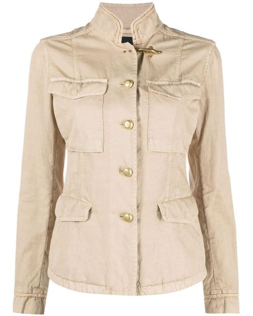 Fay Natural Cotton And Linen Blend Saharan Jacket