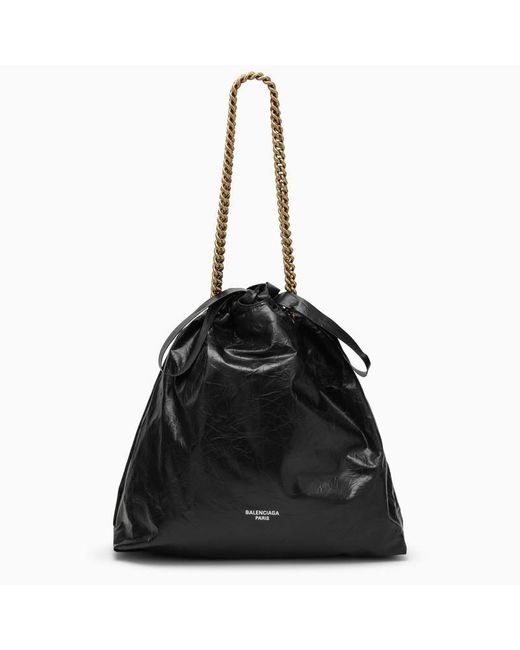 Balenciaga Black Crush Medium Tote Bag