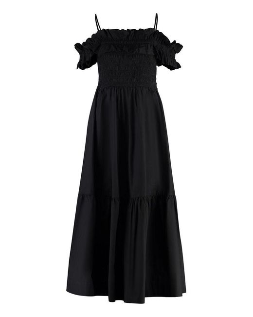 Ganni Black Poplin Dress