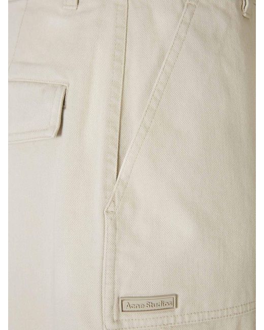 Acne Natural Cotton Cargo Trousers for men
