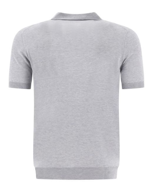 Tagliatore Gray Silk Polo Shirt for men