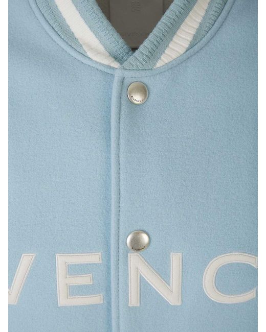 Givenchy Blue Logo Bomber Jacket for men