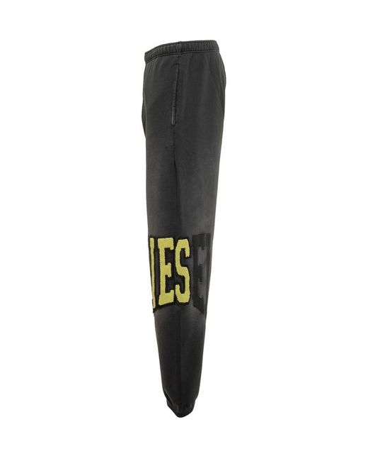 DIESEL Black Pant With Shaded Effect And Logo for men