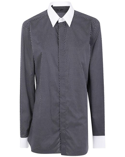 Tom Ford Blue Cotton Printed Diamond Classic Fit Shirt for men