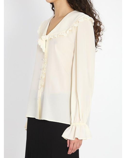 Chloé White Fluid Silk Blouse