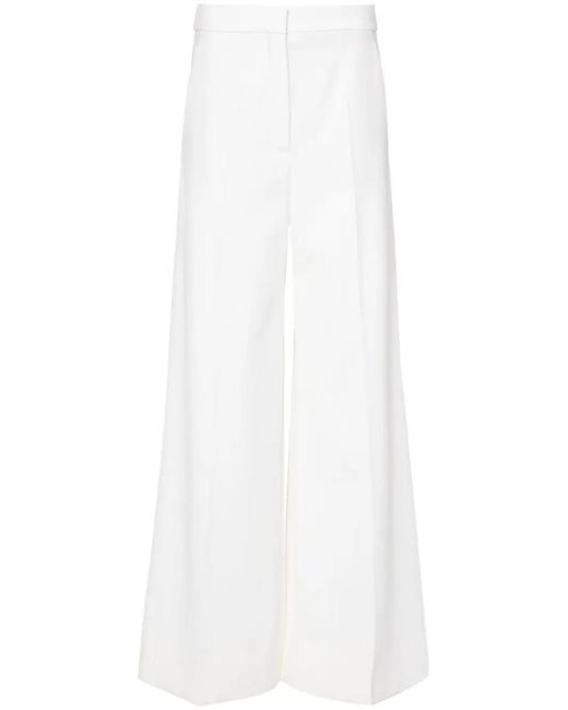 Stella McCartney White High-rise Wide-leg Trousers