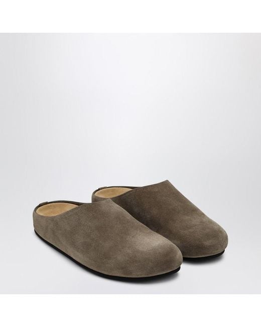 The Row Brown Light Suede Mule Hugo