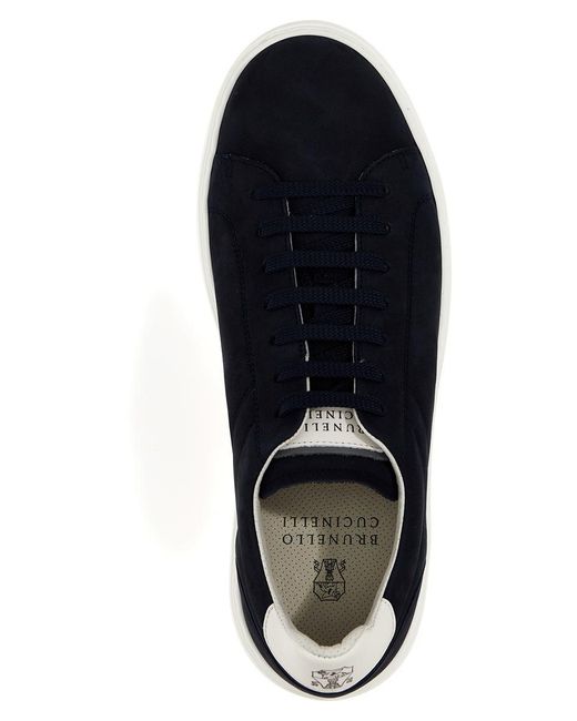 Brunello Cucinelli Blue Leather Sneakers for men