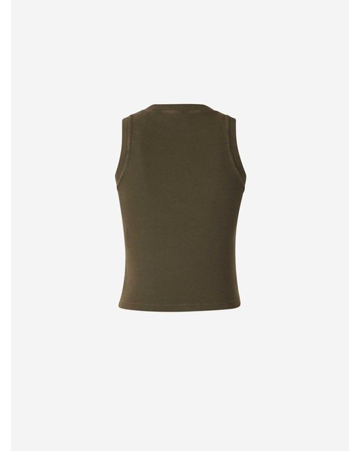 Off-White c/o Virgil Abloh Green Ribbed Strappy Top