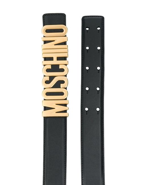 Moschino Black Belt With Application for men