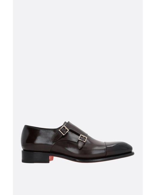 Santoni Black Flat Shoes for men