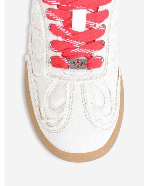 Ganni Pink Sneakers 08 Canvas Raw Edge