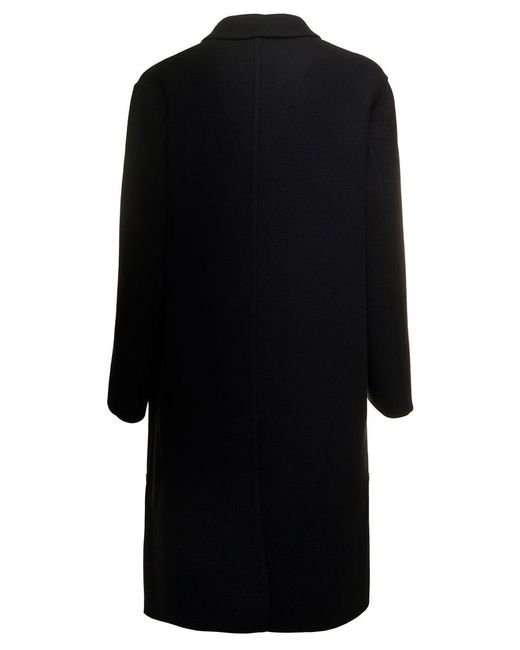 Jil Sander Black 'sport' Single-breasted Coat With Tonal Buttons In Wool for men