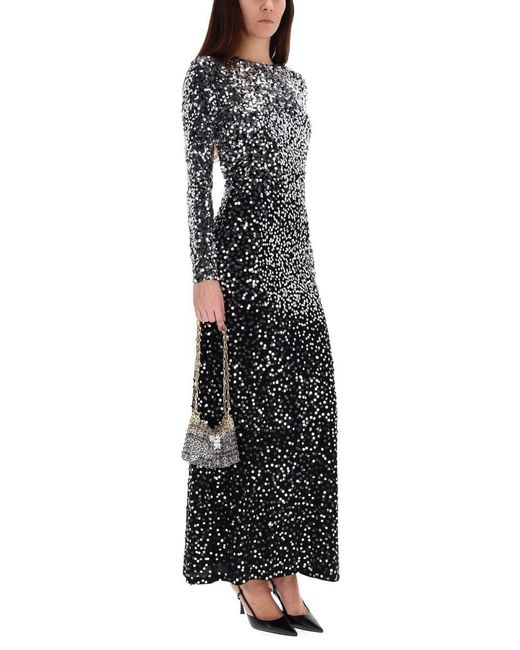 Rabanne Black Long Dress With Sequins