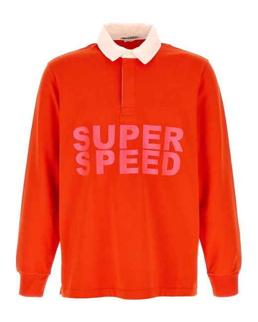 J.W. Anderson Orange 'Super Speed' Polo Shirt for men