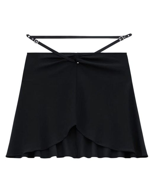 Courreges Black Slash Ellipse Crepe Jerse Mini Skirt
