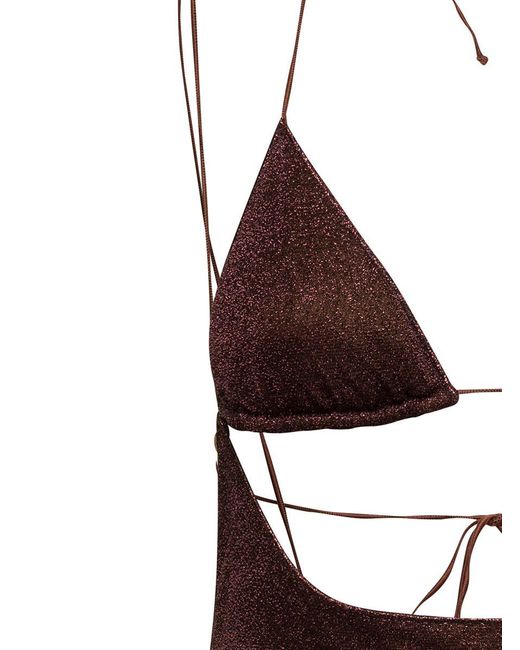 Oseree Brown 'Lumiere Kini Maillot' Swimsuit With Cut-Out Detail