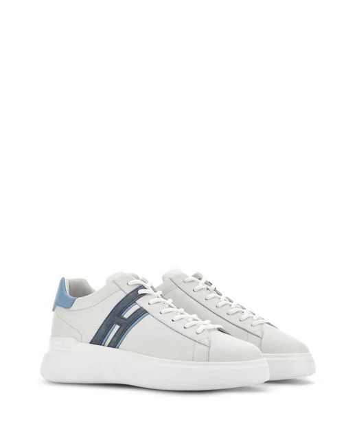 Hogan White Lace-up Leather Sneakers for men