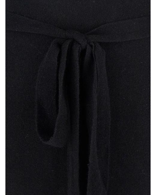 SOLOCASCMIR Black Crewneck Dress With Front Belt