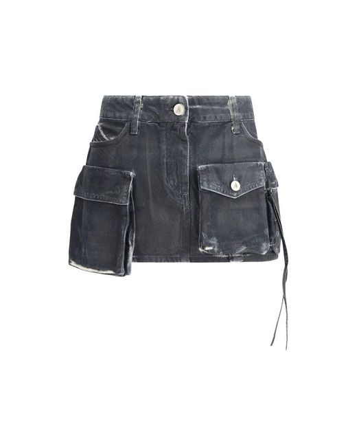 The Attico Gray Mini Skirt