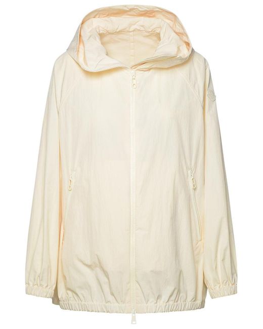 Moncler Natural 'Euridice' Ivory Cotton Blend Jacket