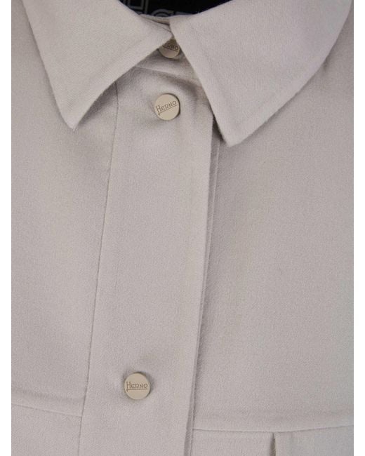 Herno Gray Double Layer Wool Jacket