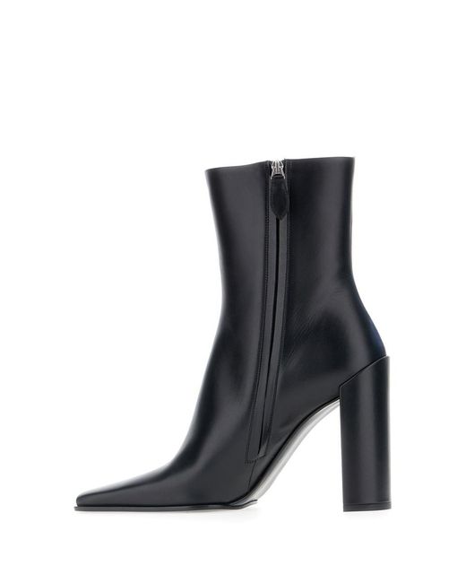 Alaïa Black Leather Ankle Boots