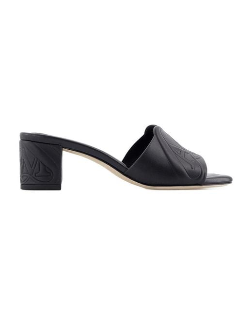 Alexander McQueen Black Seal Heeled Sandals
