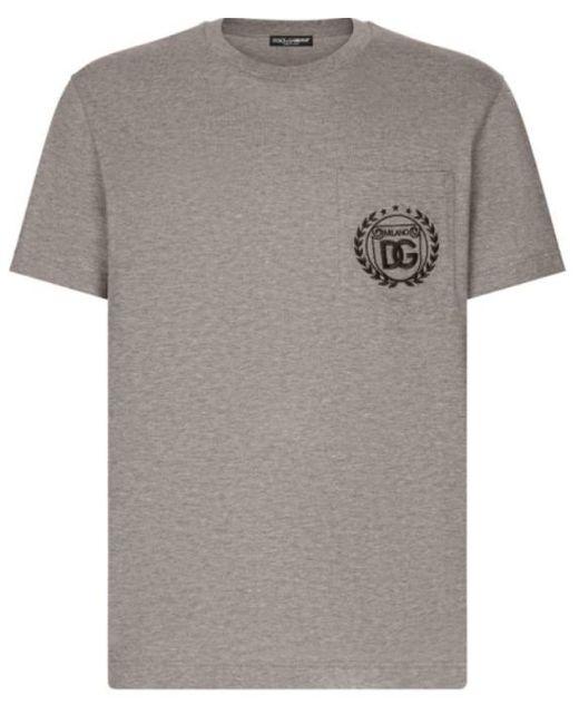 Dolce & Gabbana Gray T-Shirts And Polos for men