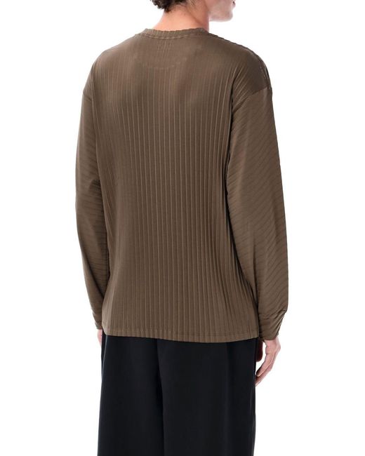 Satisfy Brown Auralite Pleated Long-Sleeve T-Shirt for men