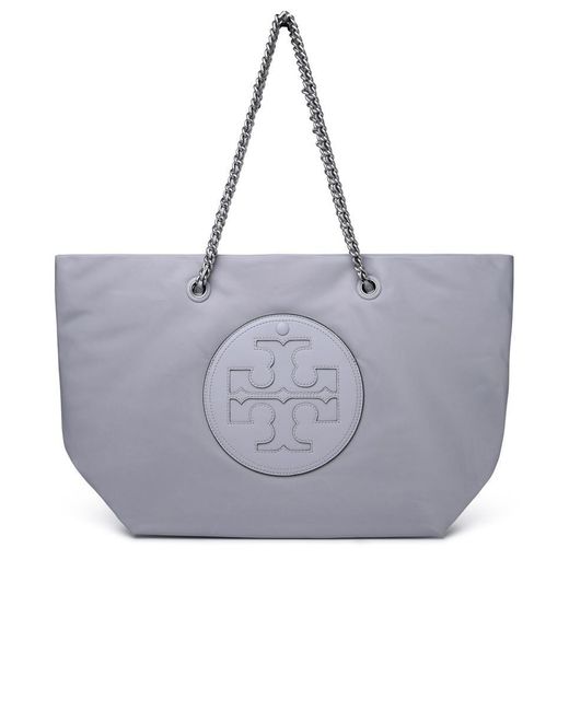 Tory Burch Gray 'Ella' Recycled Nylon Shopping Bag