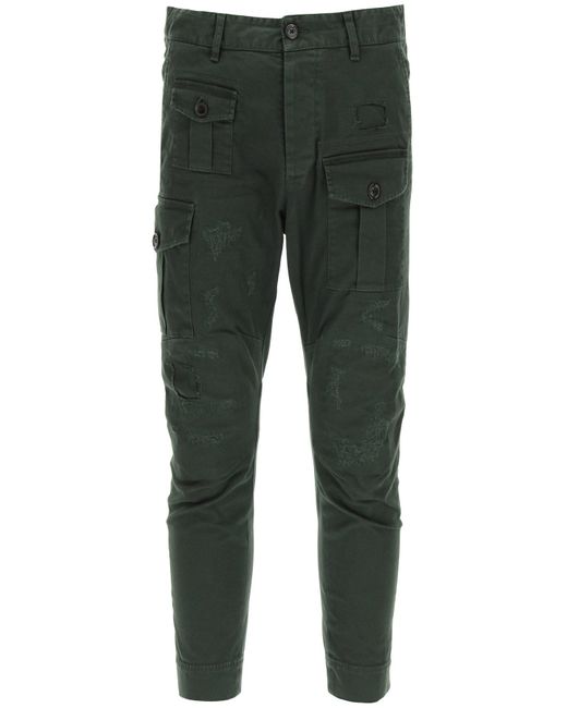 パンツ Dsquared Army Green Stretch Cotton Cargo Pant 楽天市場】ディースクエアード DSQUARED2（カラーグリーン