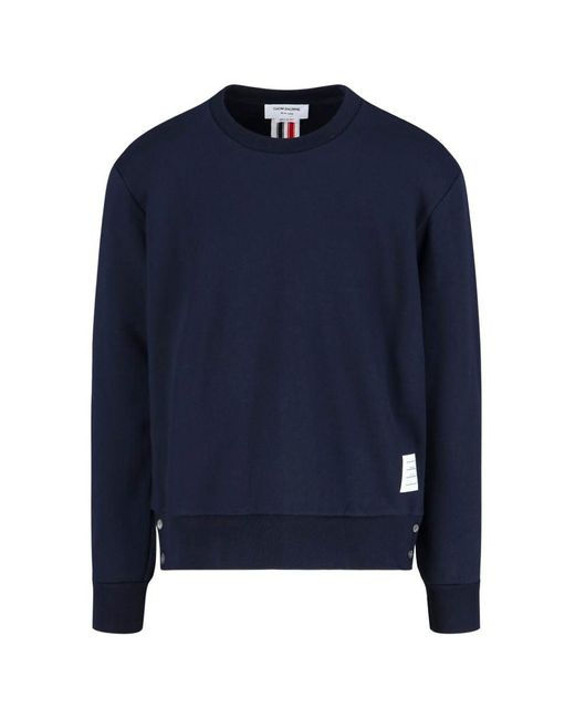 Thom Browne Blue Sweatshirt With Back Tricolor Intarsia for men