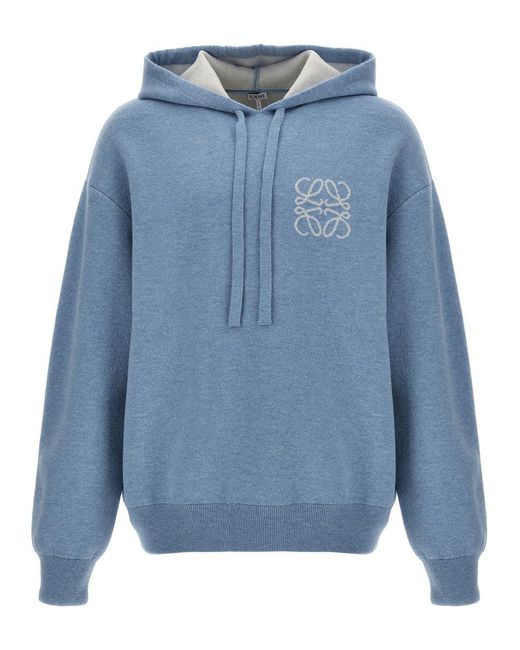 Loewe Blue Logo Hooded Sweater Sweater, Cardigans for men