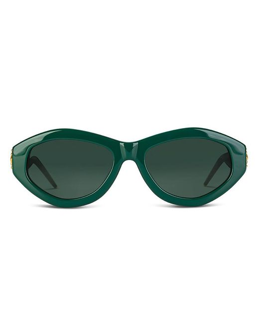 Casablancabrand Green Geometric Acetate Sunglasses With Logo Plaque