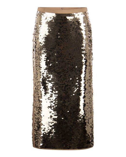 Weekend by Maxmara Black Udine - Jersey Pencil Skirt With Sequins