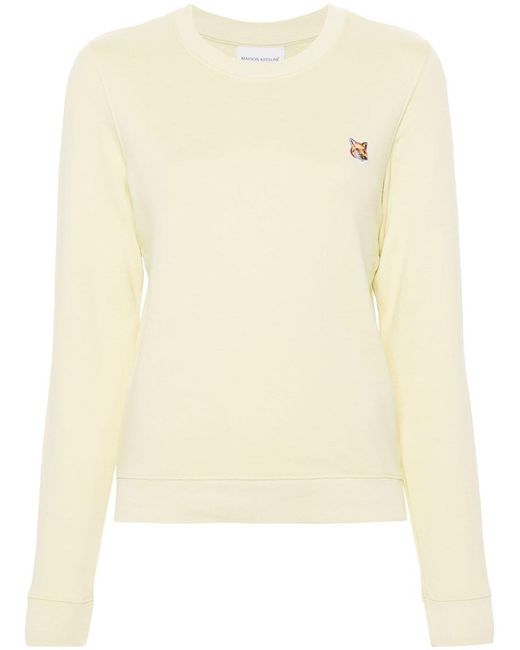 Maison Kitsuné Natural Fox-Motif Cotton Sweatshirt