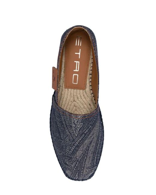 Etro Blue Flat Shoes for men
