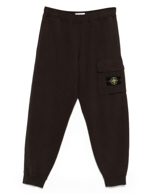 Stone Island Black Logo Track Pants for men