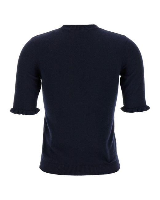 Valentino Garavani Blue Vg Embroidery Top