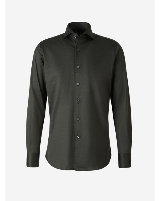 Canali Black Cotton Knit Shirt for men